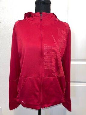 Women's Red Hooded Zip Jacket